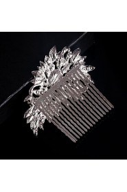 Wedding Bride Flower Austria Rhinestone Silver Combs Hair Accessories