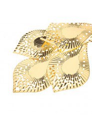 Drop Shape Hollow Out Gold Plated Earrings