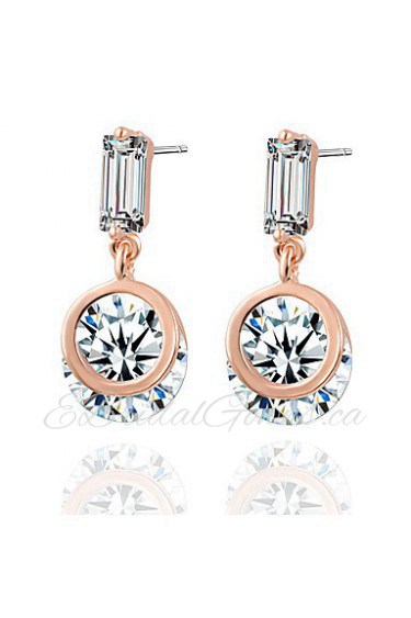 Geometric Zircon Pendant Earrings Fashion Female Wedding Supplies