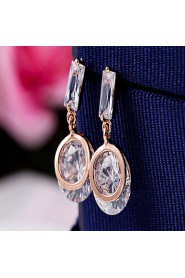 Geometric Zircon Pendant Earrings Fashion Female Wedding Supplies