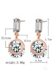 Geometric Zircon Pendant Earrings Fashion Female Wedding Supplies