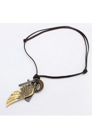 Antique Silver Antique Bronze Color Big Wings Pendant Necklace Hain Long Necklace