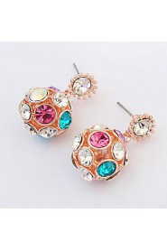 Korean Simple Silver Plated Stud Earrings For Women Men Round Small Zircon Earrings Beautiful Diamond Jewelry