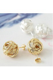 Korean Version Of The Hot Metal Wool Balls Earrings