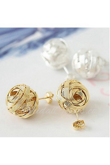 Korean Version Of The Hot Metal Wool Balls Earrings