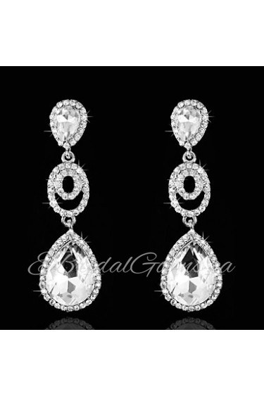 Vintage Women's Earrings Diamond Silver Earring For Wedding Bridal