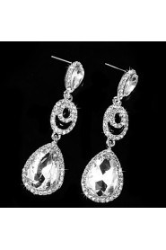 Vintage Women's Earrings Diamond Silver Earring For Wedding Bridal