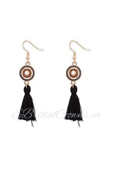 Fashion Target Fabric Tassel Earrings