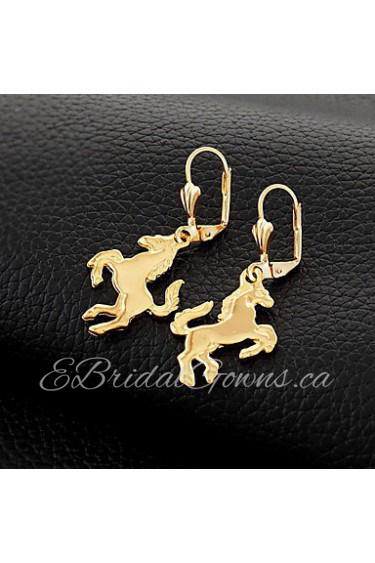 InStyle 18K Chunky Gold Plated Heats Dangle Drop Rhinestone Earrings High Quality