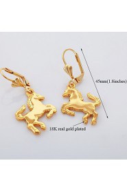 InStyle 18K Chunky Gold Plated Heats Dangle Drop Rhinestone Earrings High Quality