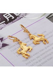 InStyle 18K Chunky Gold Plated Heats Dangle Drop Rhinestone Earrings High Quality