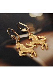 InStyle 18K Chunky Gold Plated Heats Dangle Drop Rhinestone Earrings High Quality