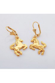 InStyle 18K Chunky Gold Plated Heats Dangle Drop Rhinestone Earrings High Quality