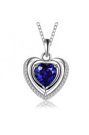 Pure Women's 925 Silver-Plated High Quality Handwork Elegant Pendant Include Necklace