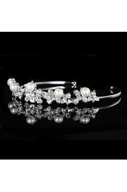 Vintage Charming Design Wedding Bride Handmake Headband Cown Pearls Hair Accessior Flower Silver