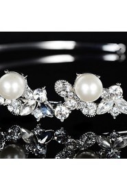 Vintage Charming Design Wedding Bride Handmake Headband Cown Pearls Hair Accessior Flower Silver