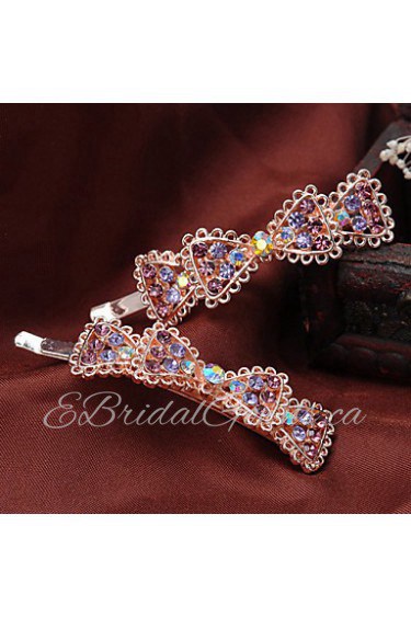 Women's Rhinestone/Alloy Bow Headpiece - Party/Casual Hair Pin 2 Pieces