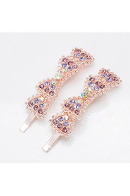 Women's Rhinestone/Alloy Bow Headpiece - Party/Casual Hair Pin 2 Pieces