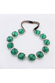 Stylish Atmosphere Round Gemstone Necklace Jewelry Accessories