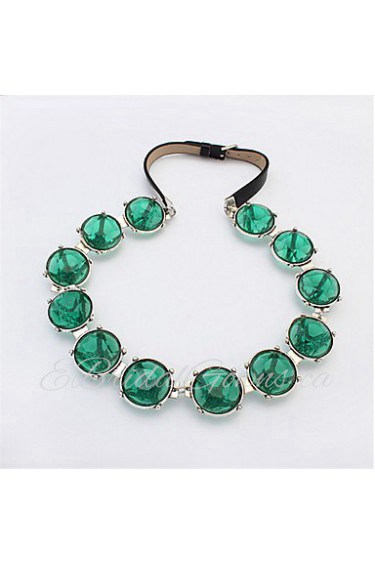 Stylish Atmosphere Round Gemstone Necklace Jewelry Accessories