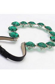 Stylish Atmosphere Round Gemstone Necklace Jewelry Accessories