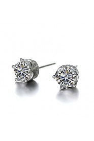 Stud Earrings Women's Brass Earring Rhinestone