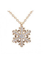 Exquisite Diamond Snowflake Necklace Gift Girls