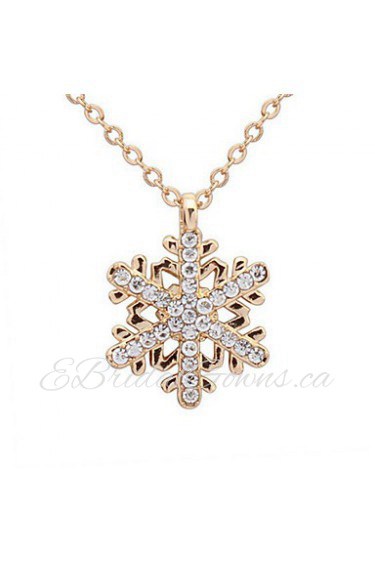 Exquisite Diamond Snowflake Necklace Gift Girls