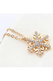 Exquisite Diamond Snowflake Necklace Gift Girls