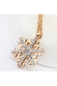 Exquisite Diamond Snowflake Necklace Gift Girls