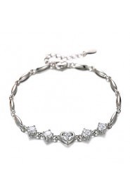 Women's Chain Bracelet Silver Rhinestone