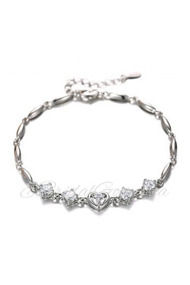 Women's Chain Bracelet Silver Rhinestone