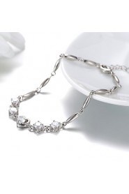 Women's Chain Bracelet Silver Rhinestone