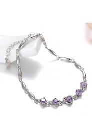 Women's Chain Bracelet Silver Rhinestone