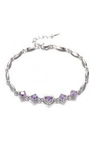 Women's Chain Bracelet Silver Rhinestone