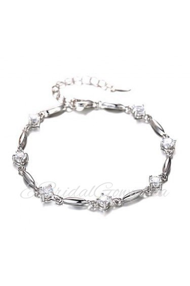 Women's Chain Bracelet Silver Rhinestone