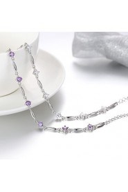 Women's Chain Bracelet Silver Rhinestone