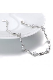 Women's Chain Bracelet Silver Rhinestone