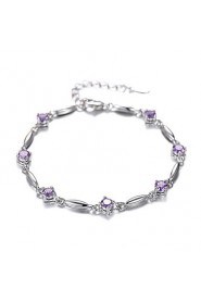 Women's Chain Bracelet Silver Rhinestone