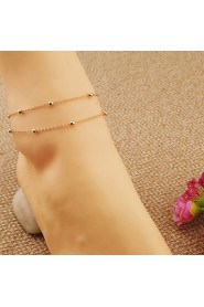 Beads Anklet Bracelet Foot Beach Jewelry (Golden,1 pcs)