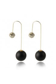 Multicolor Grind Arenaceous Double Pearl Ball Candy-colored Matte Paint Earrings