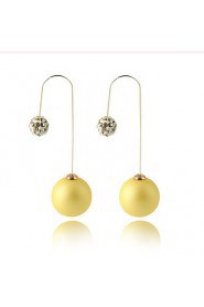 Multicolor Grind Arenaceous Double Pearl Ball Candy-colored Matte Paint Earrings