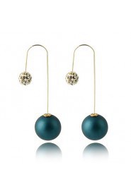 Multicolor Grind Arenaceous Double Pearl Ball Candy-colored Matte Paint Earrings