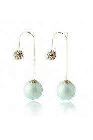 Multicolor Grind Arenaceous Double Pearl Ball Candy-colored Matte Paint Earrings