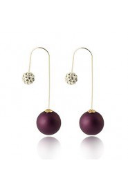 Multicolor Grind Arenaceous Double Pearl Ball Candy-colored Matte Paint Earrings