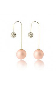 Multicolor Grind Arenaceous Double Pearl Ball Candy-colored Matte Paint Earrings