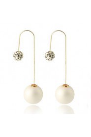 Multicolor Grind Arenaceous Double Pearl Ball Candy-colored Matte Paint Earrings