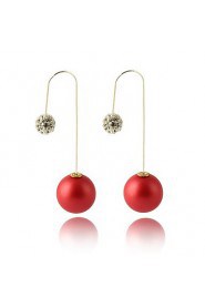 Multicolor Grind Arenaceous Double Pearl Ball Candy-colored Matte Paint Earrings