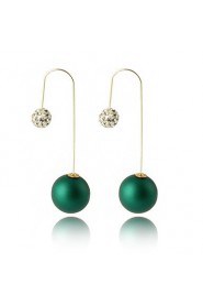 Multicolor Grind Arenaceous Double Pearl Ball Candy-colored Matte Paint Earrings