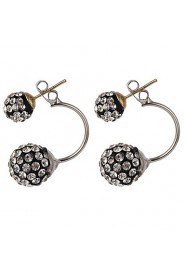 Multicolor Luxury Both Sides Wear Candy-colored Crystal Ball Diamond Fashion Earrings